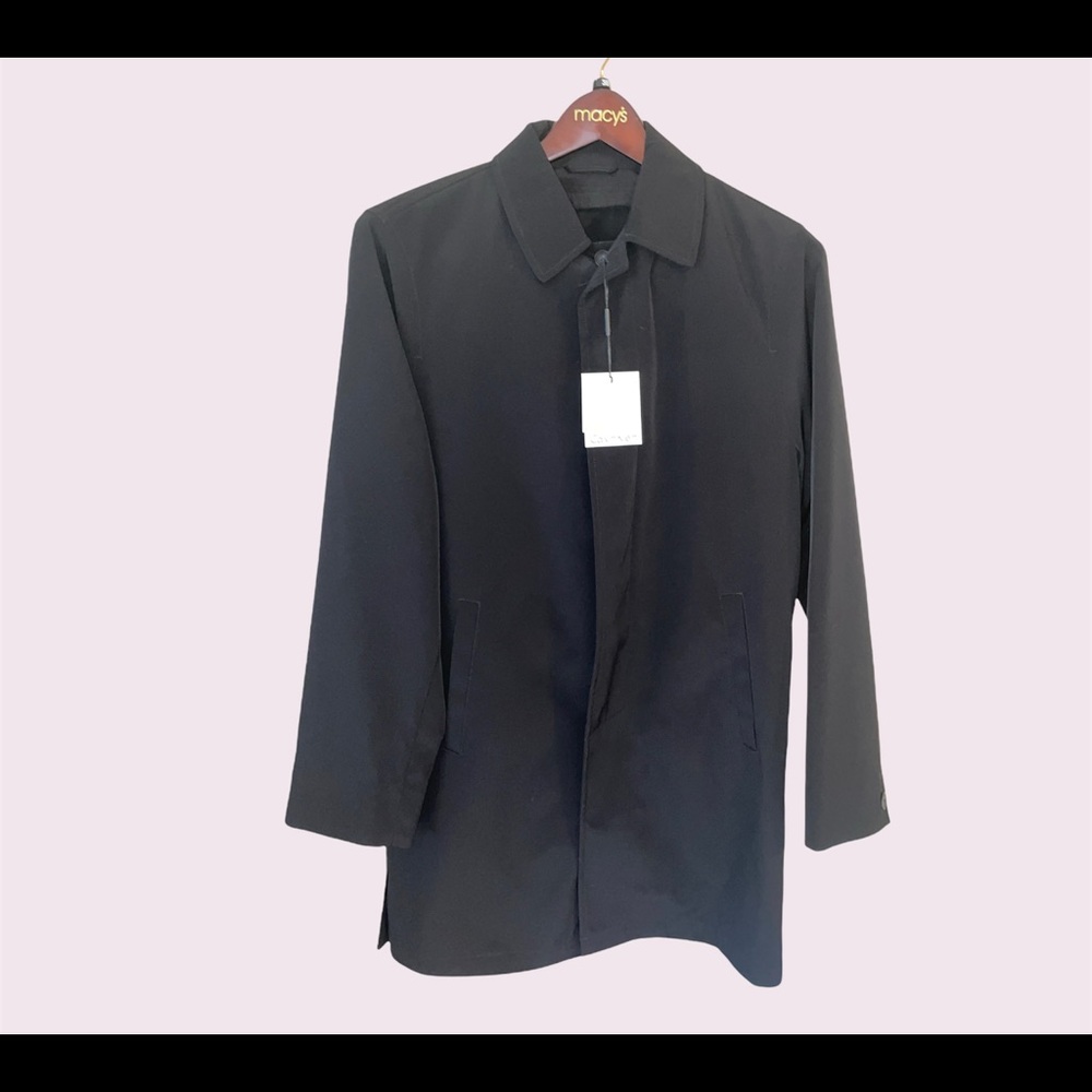 Calvin Klein Men's Black Raincoat Jacket Removable Quilted Lining  38R